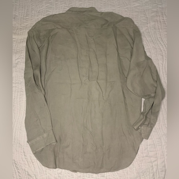 Takashimaya mens light grey button down Shirt Sz L - Picture 3 of 5